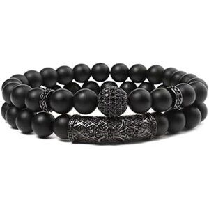 obsidian healing crystal beaded bracelet 8mm stretch protection good luck gift